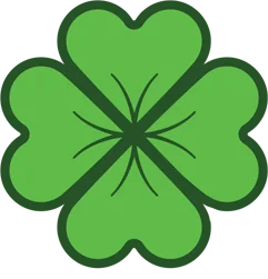 This is a line-art representation of a four-leaf clover from, "THE B/A GROUP" logo without the text.